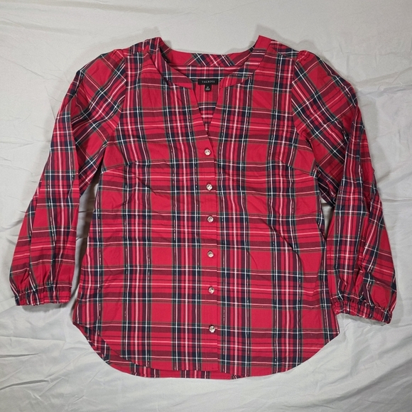 Talbots Red Plaid Button Down Shirt - Picture 1 of 9